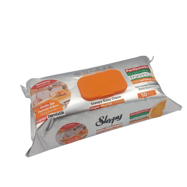 Sleepy Easy Clean Orange Вологі серветки для кухні Апельсин 50 шт. 6373386 фото
